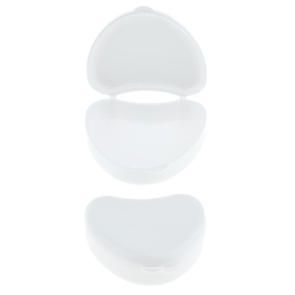 2x Mouth Guard Case Orthodontic Retainer Box Denture Storage Container White