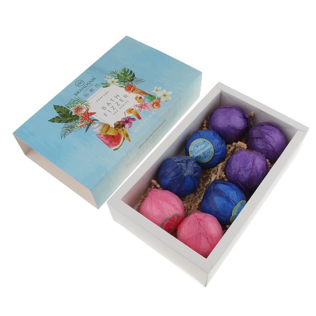 8 Pieces Women Scented Bubble Bath Salt Essential Balls Set 50g 8Pcs