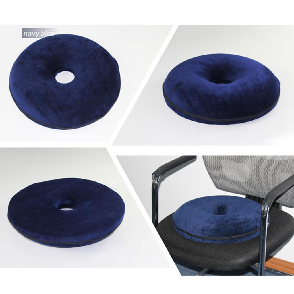 Donut Seat Cushion Hemorrhoid Coccyx Tailbone Support Pillow Pad Dark Blue