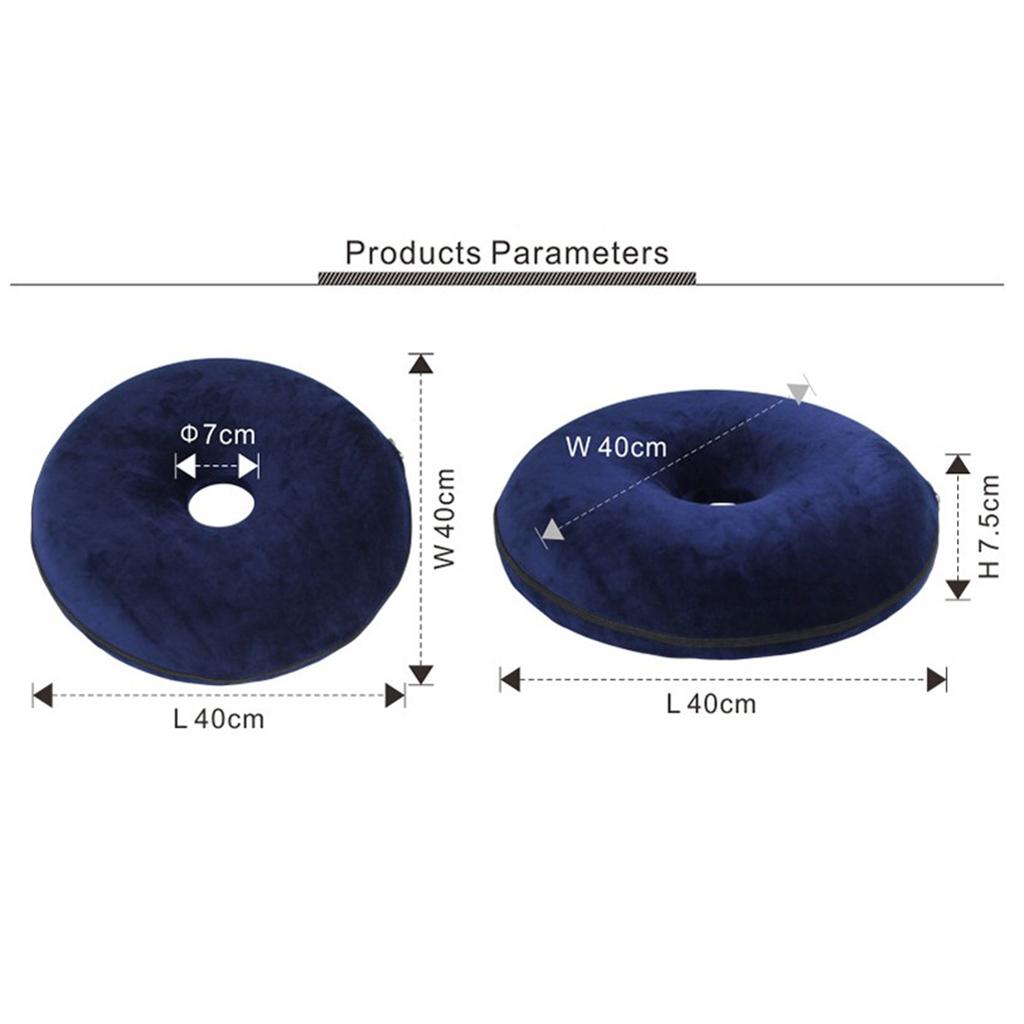 Donut Seat Cushion Hemorrhoid Coccyx Tailbone Support Pillow Pad Dark Blue