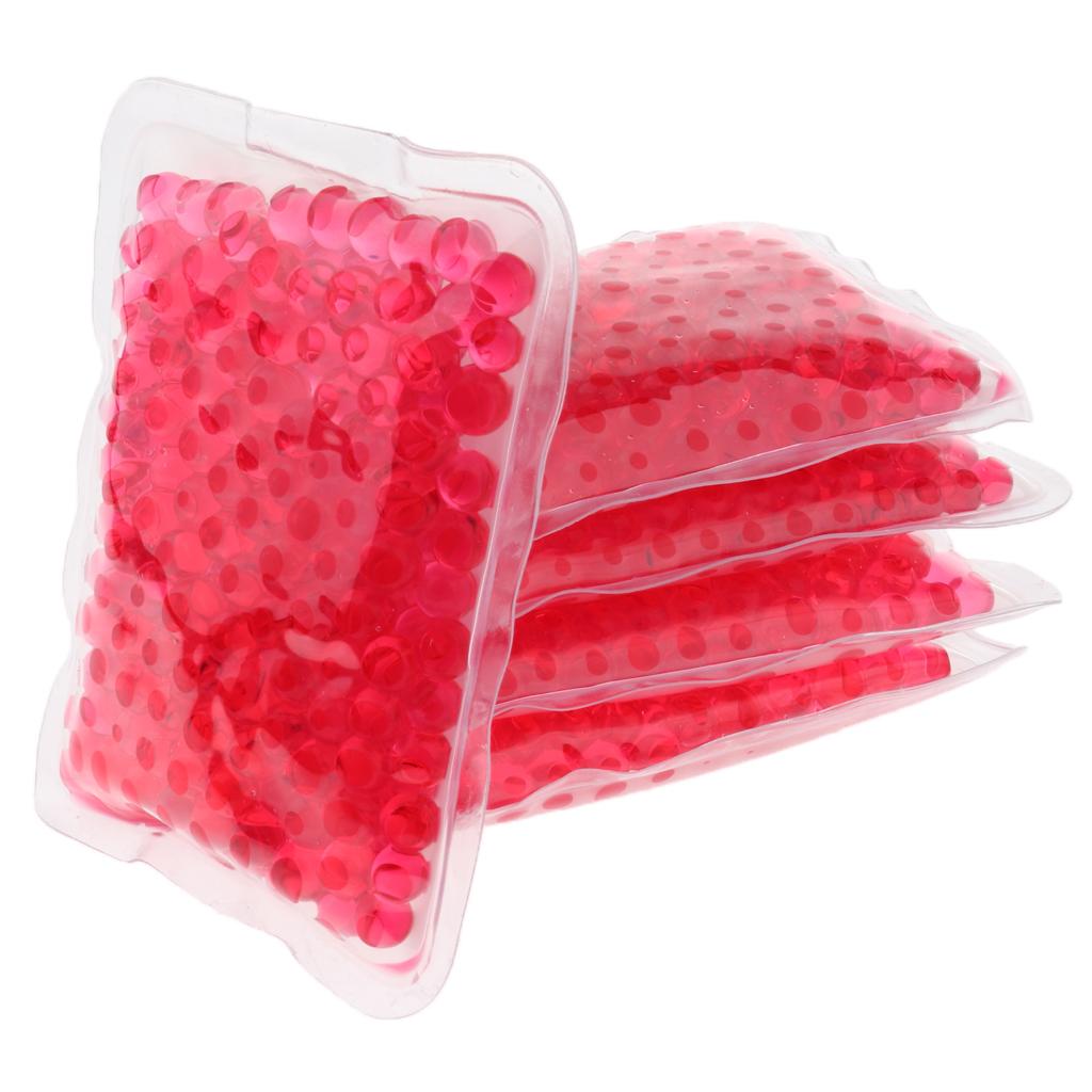 5pcs Reusable Gel Beads Heat Cold Pack Freezable Microwavable Mask Red