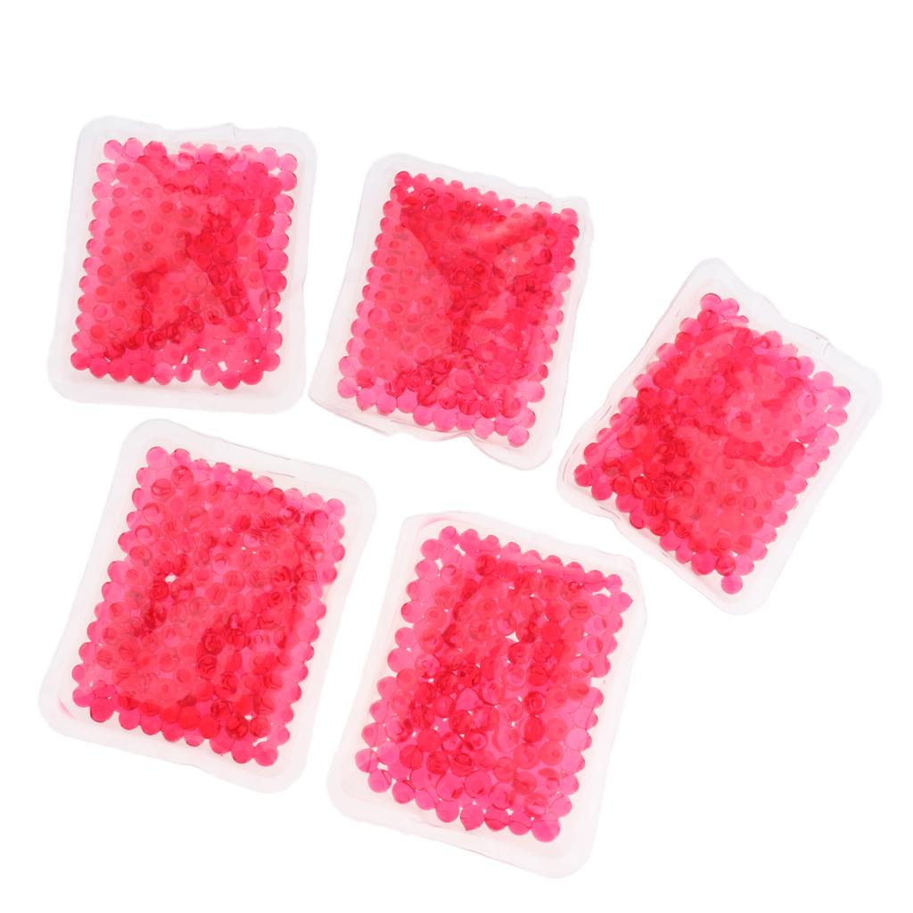 5pcs Reusable Gel Beads Heat Cold Pack Freezable Microwavable Mask Red
