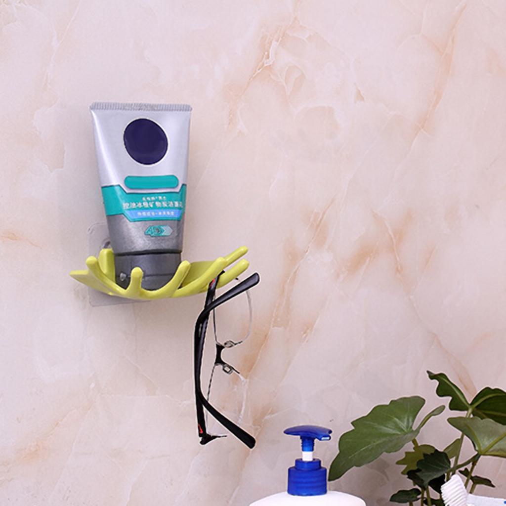 Hand-Shape Soap Dish Bathroom Wall Sticking Bar Holder for Home Green