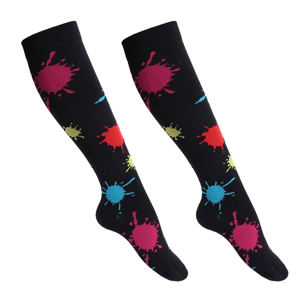 1 Pair Women Compression Socks Stocking Sleeve For Sports Running Black S-M
