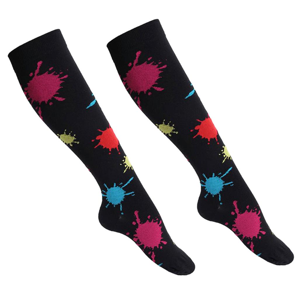 1 Pair Women Compression Socks Stocking Sleeve For Sports Running Black S-M