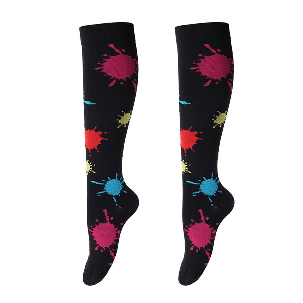 1 Pair Women Compression Socks Stocking Sleeve For Sports Running Black S-M
