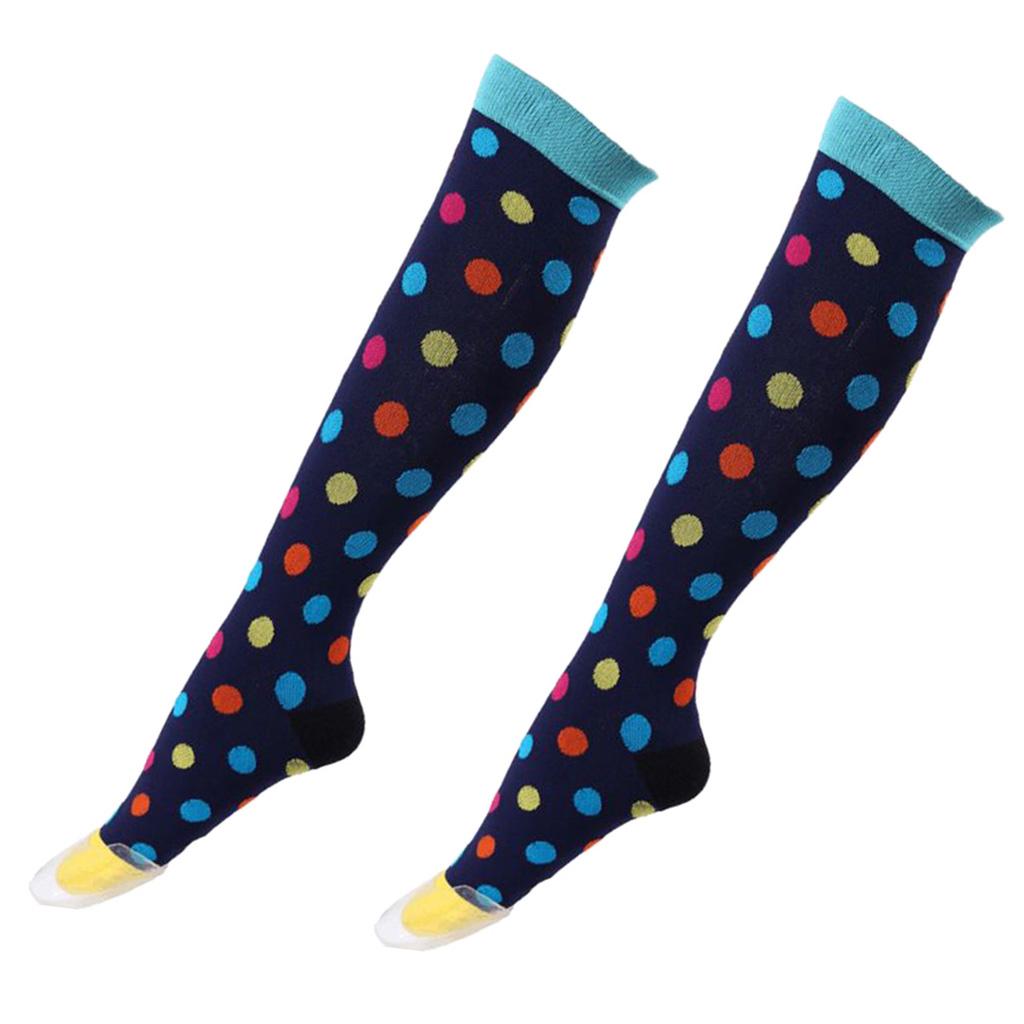 1Pair Knee-High Compression Socks for Men & Women Running Flight Travel S-M
