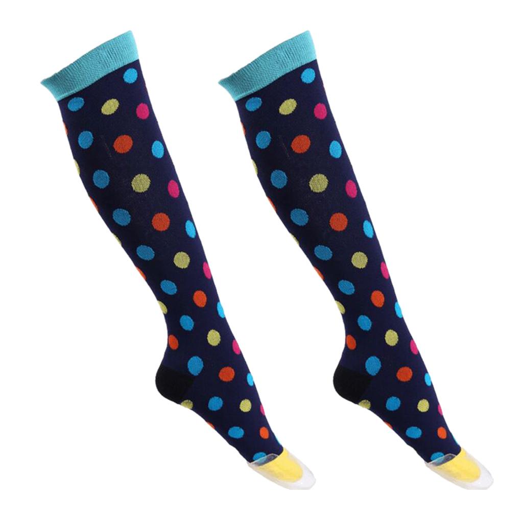 1Pair Knee-High Compression Socks for Men & Women Running Flight Travel L-XL