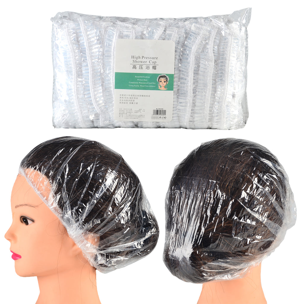 100 Pieces Waterproof Disposable Extra Large Bath Shower Caps for Men Women