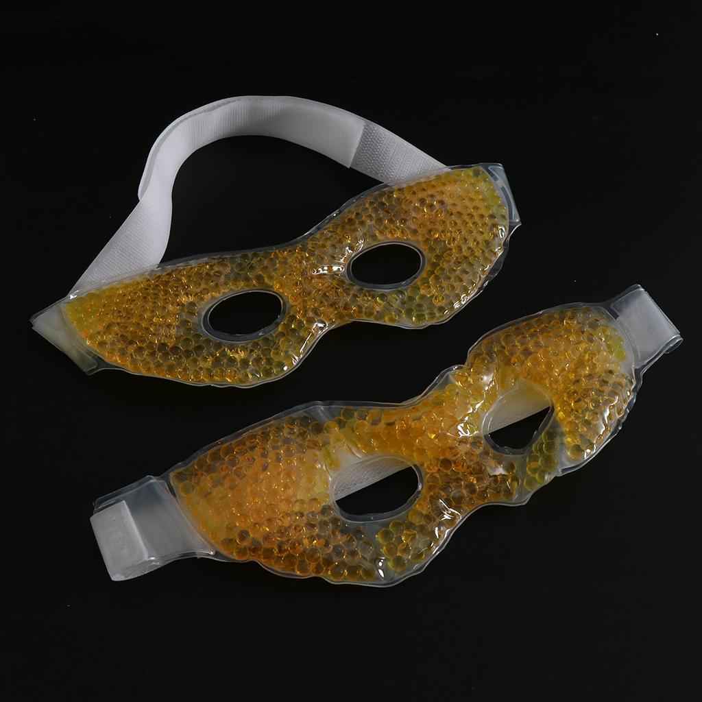 2Pcs Soft Gel Ice Eye Mask Hot Cold Compress Pack Ice Eye Mask Gold