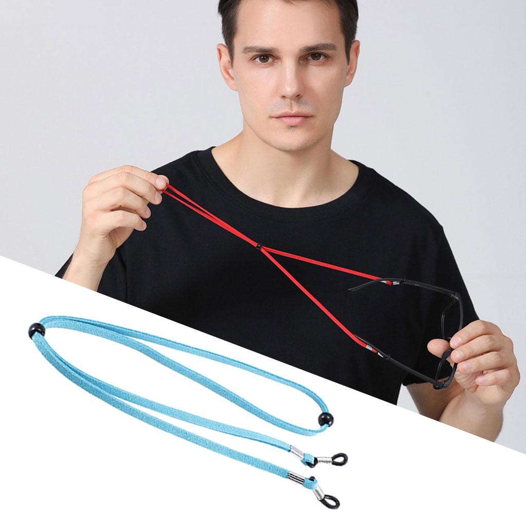 5xEyeglass Strap Non-Slip Stretchy Universal Rope Eyewear Retainer Sports Blue