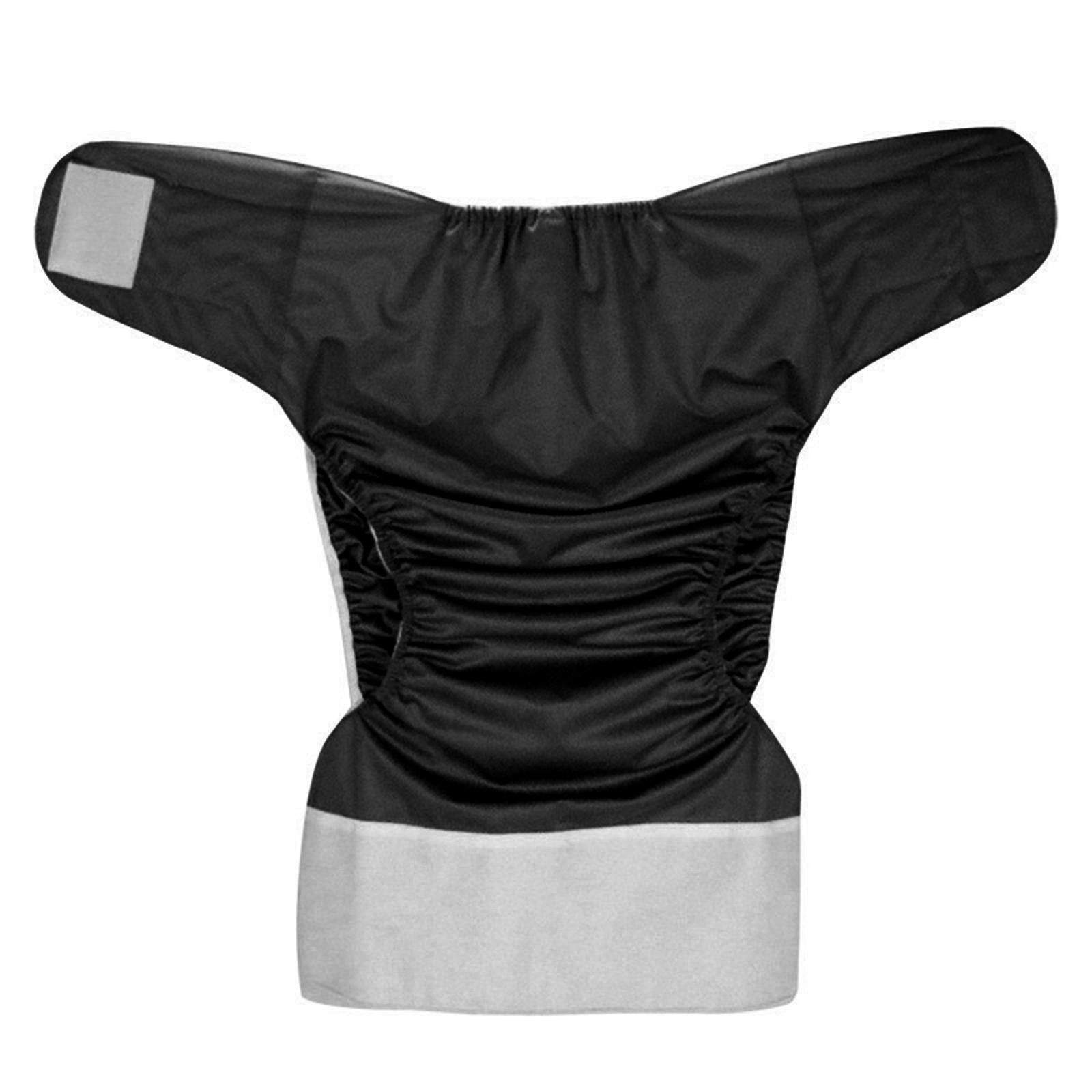 Adults Cloth Diaper Adjustable for Elders Incontinence Disabled Old Black