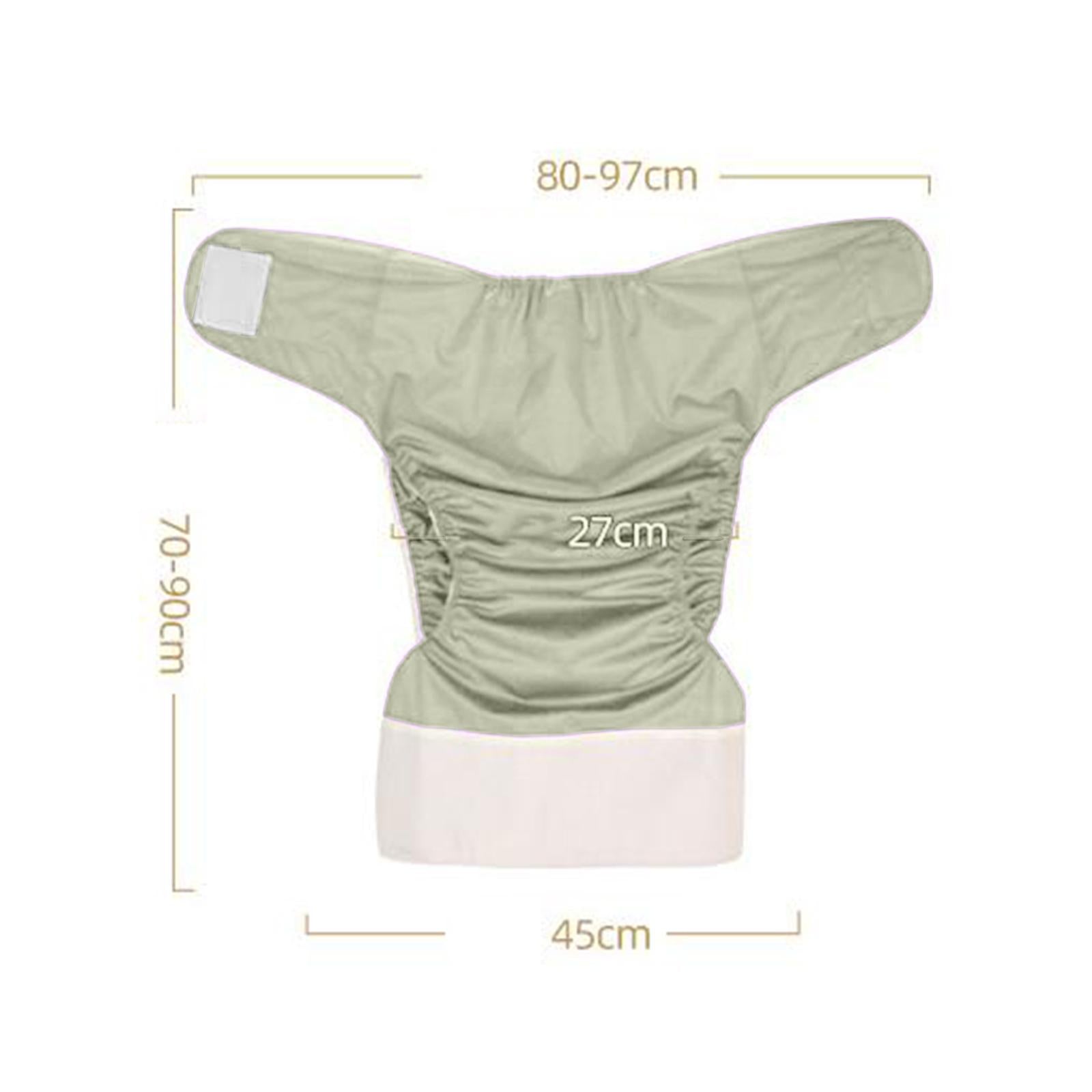 Adults Cloth Diaper Adjustable for Elders Incontinence Disabled Old Gray