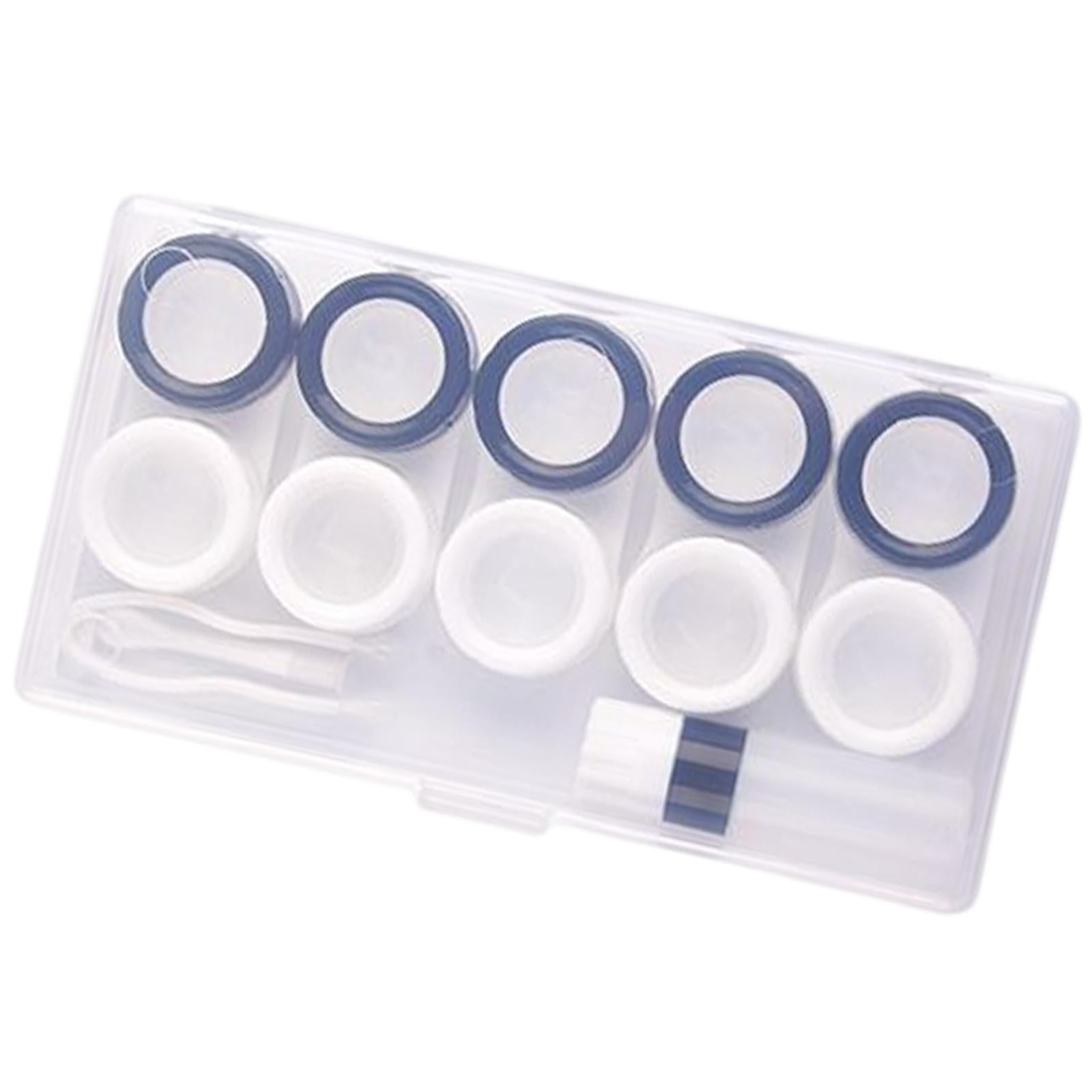 5x5 Pairs Contact Lens Storage Case Organizer L R Caps for Girls Black White