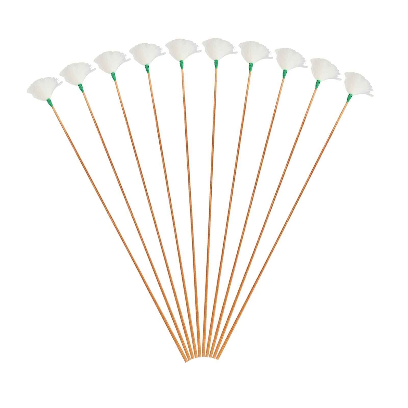 10 Pieces Goose Feather Earpicks for Adults Children Ear Pick Ear Spoon Green Thread S
