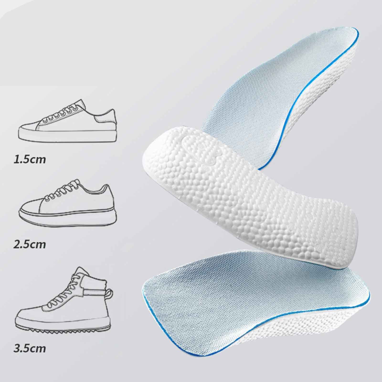 2 Pieces Invisible Heel Lift Inserts Shock Absorption for Long Time Standing 2.5cm