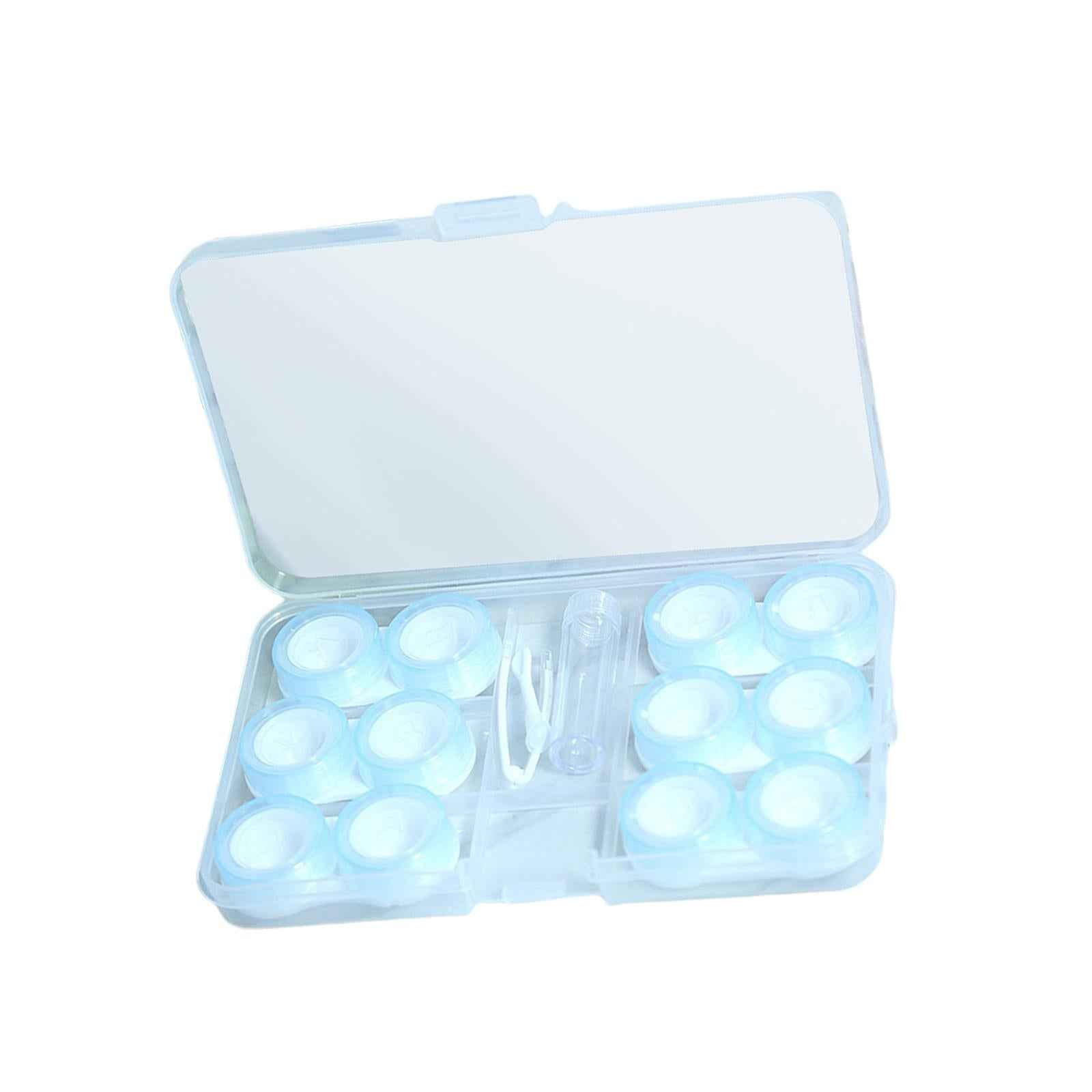 Travel 6 Pairs Contact Lens Case Set Keeping Contact Lens Clean and Clear Blue
