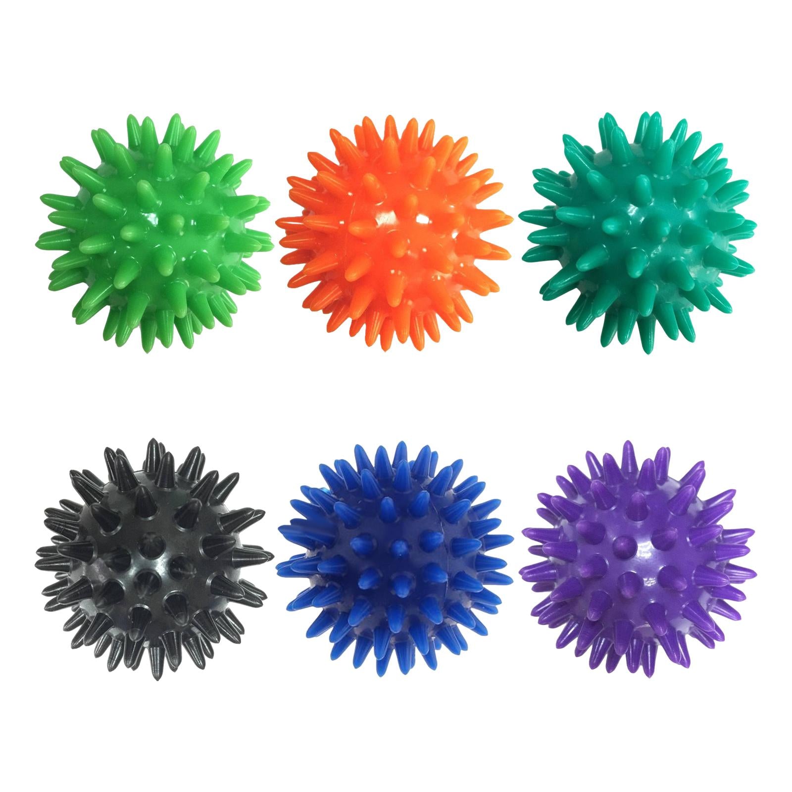 5xSpike Massage Ball Exercise Foot Massage Ball for Back Hand Palms Feet Soles Dark Green