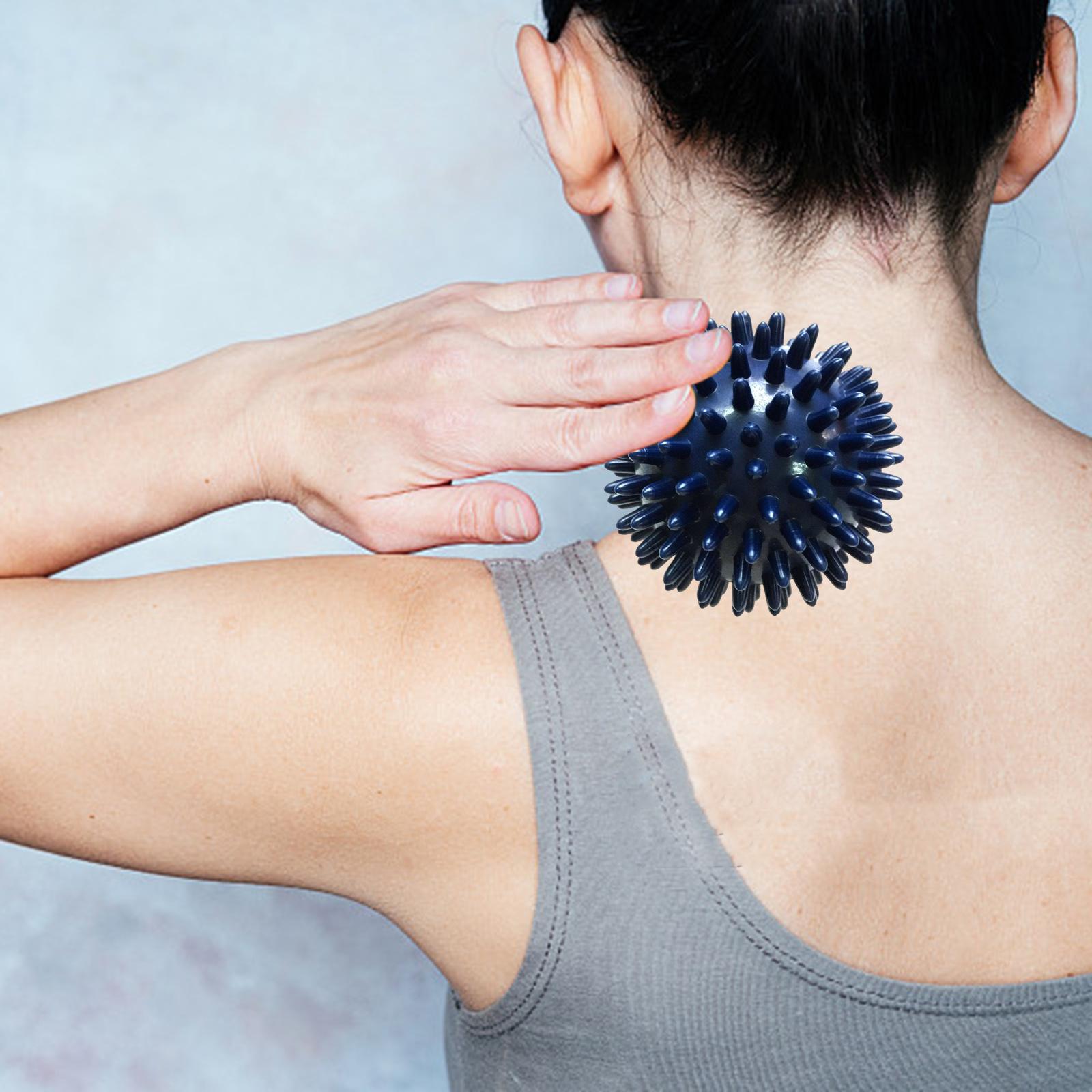 6xSpiky Massage Balls Manual Portable Foot Massage Ball for Shoulder Feet Neck Dark Blue