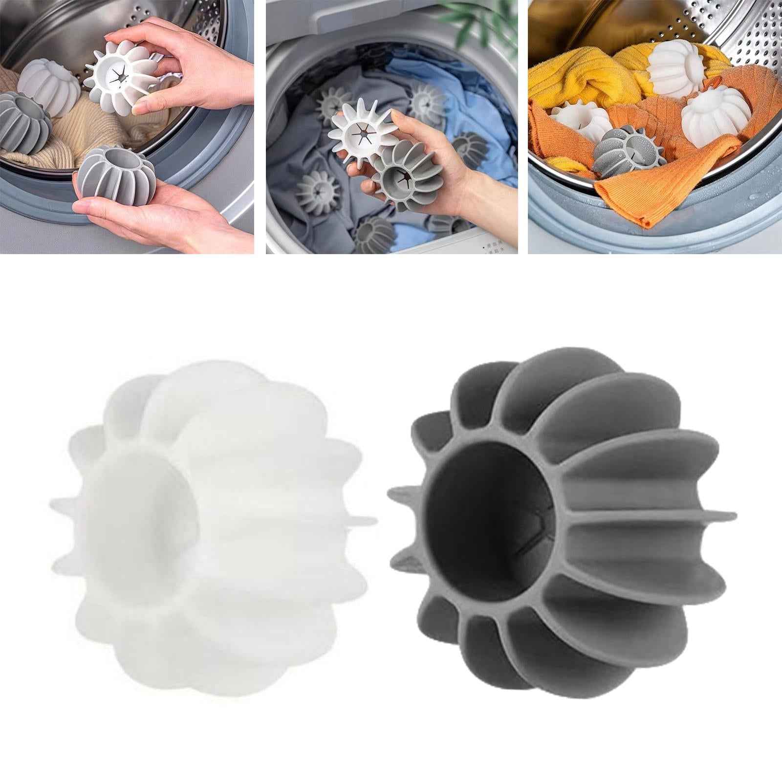 Silicone Dryer Ball Cleaning Tool Mini Compact Reusable Soft Fabric Softener White S