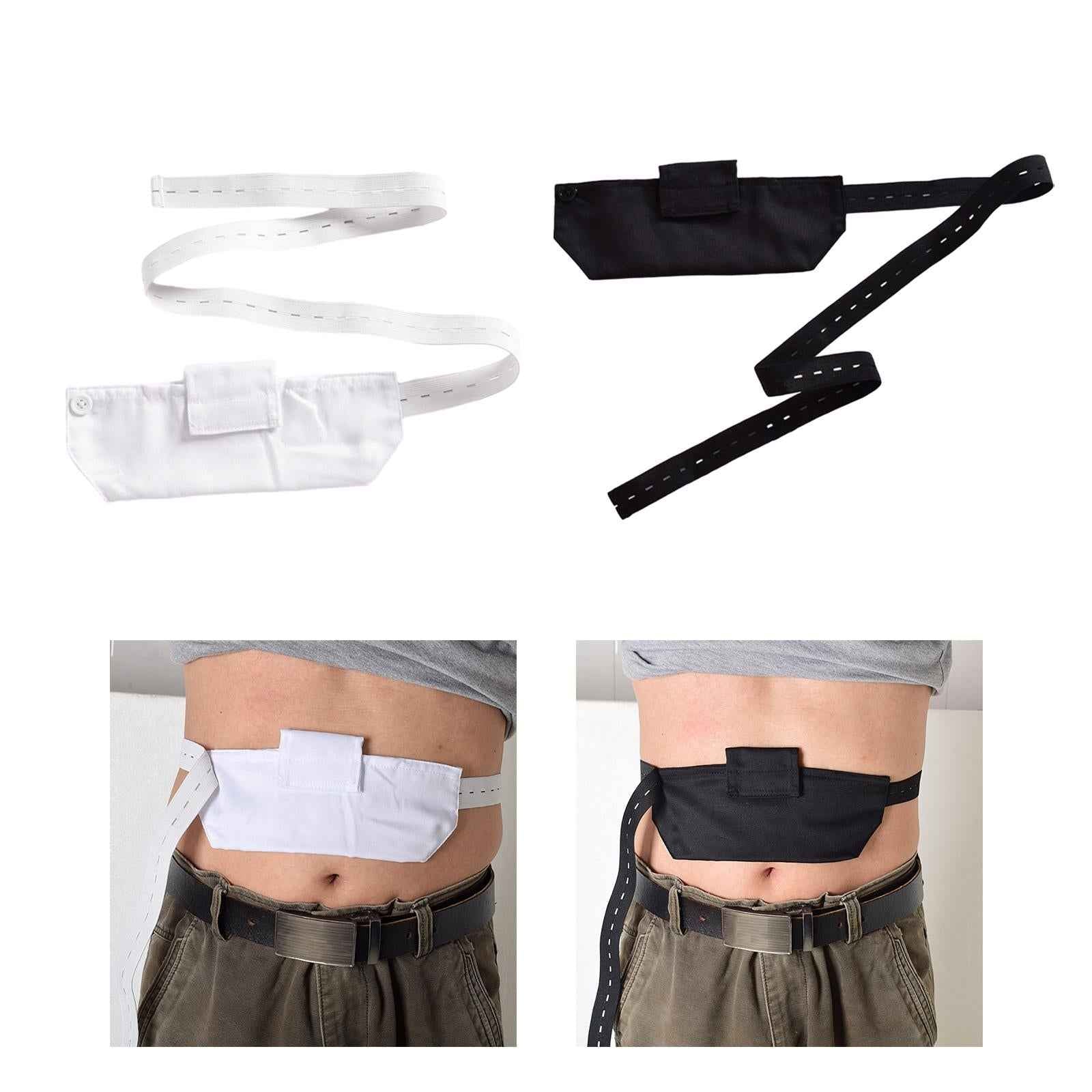 Peritoneal Dialysis Tube Belt Holder Adjustable Protection Belt with Bag White