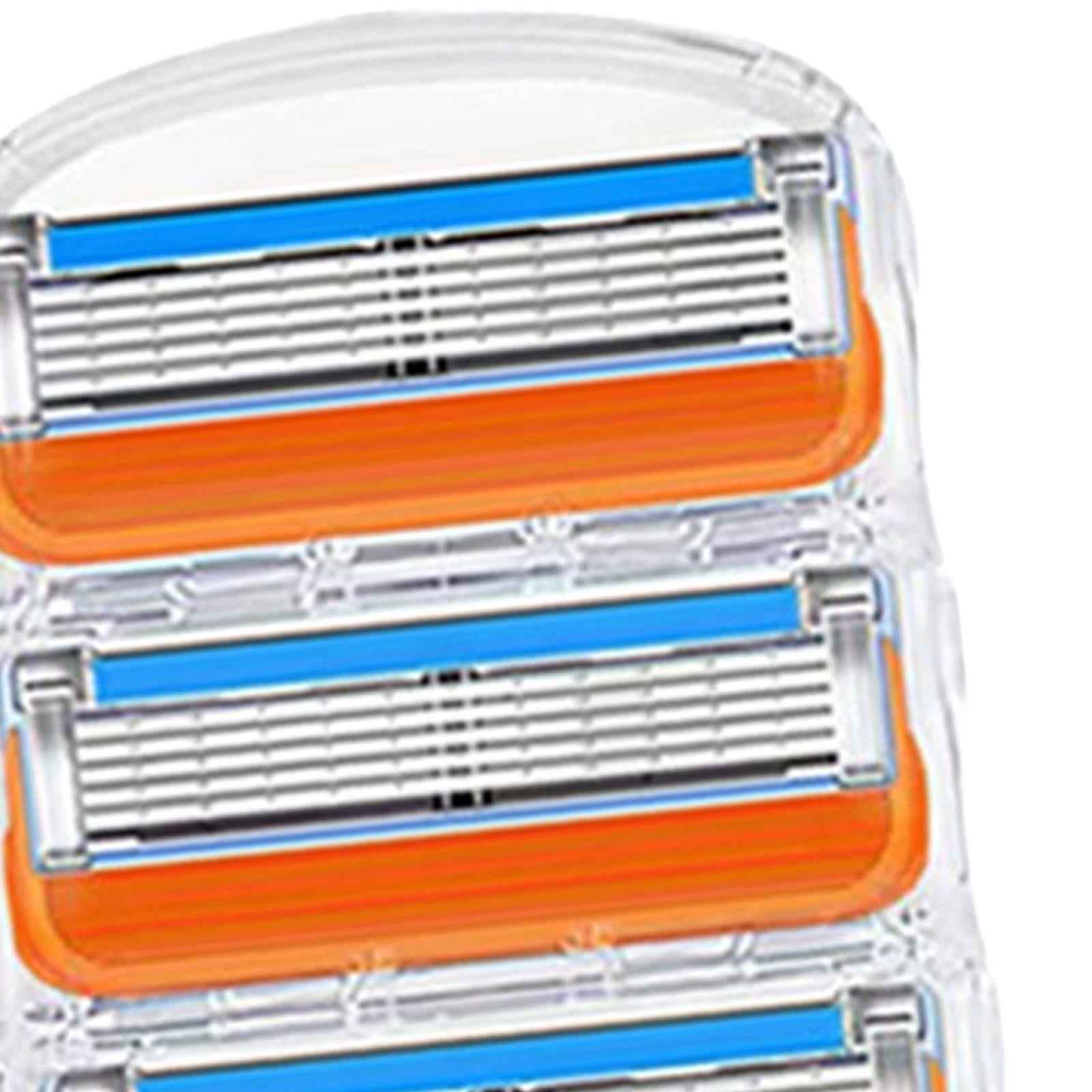 4Pcs Shaver Blades Refills Blade Replacement Cartridges for Men Leg Hand Hair Orange
