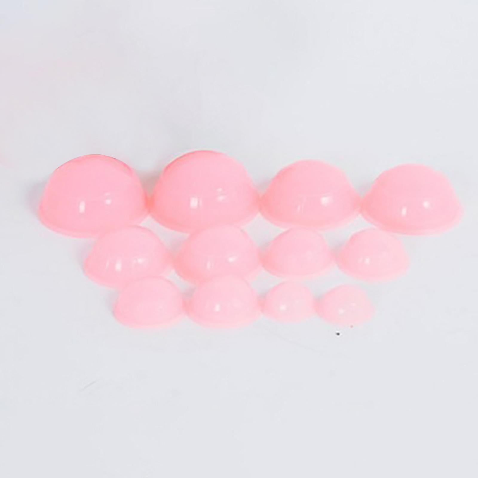 12 Pieces Silicone Vacuum Cupping Cup Flexible Accessory Silicone Can Puller pink