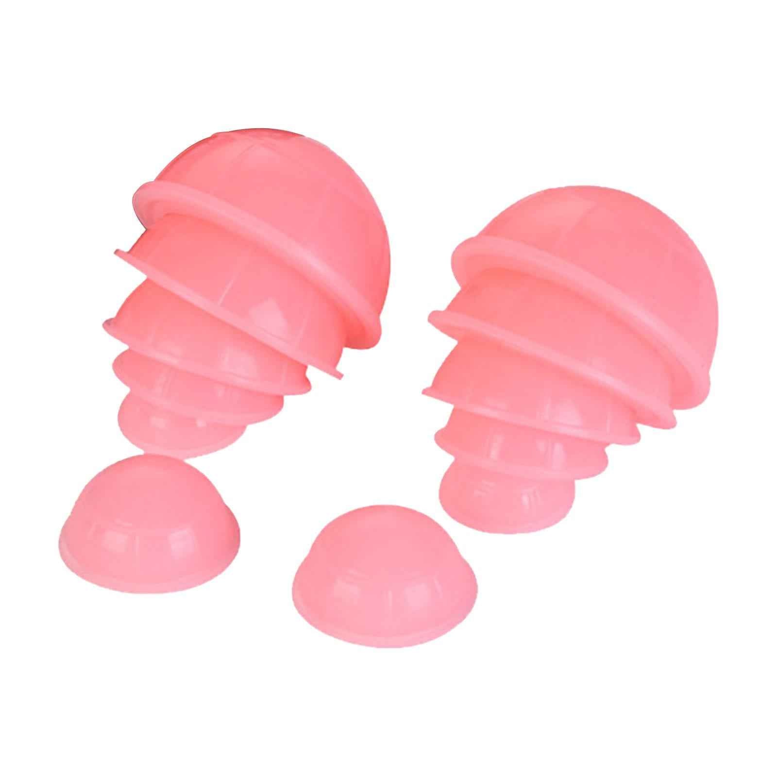 12 Pieces Silicone Vacuum Cupping Cup Flexible Accessory Silicone Can Puller pink