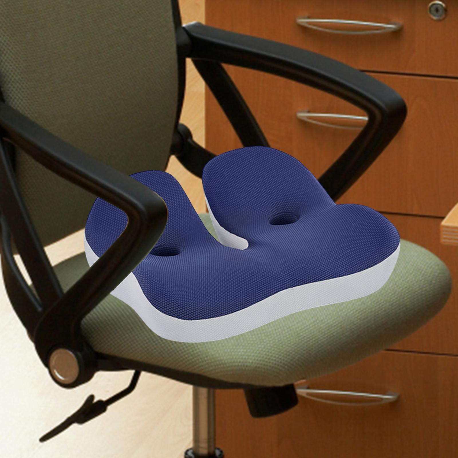 Donut Chair Cushion with Ventilation Hole Zipper Close Comfortable Chair Pad Blue