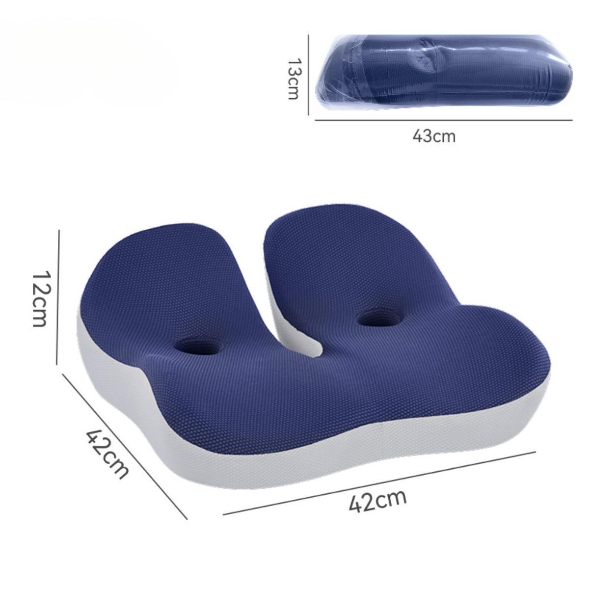 Donut Chair Cushion with Ventilation Hole Zipper Close Comfortable Chair Pad Blue