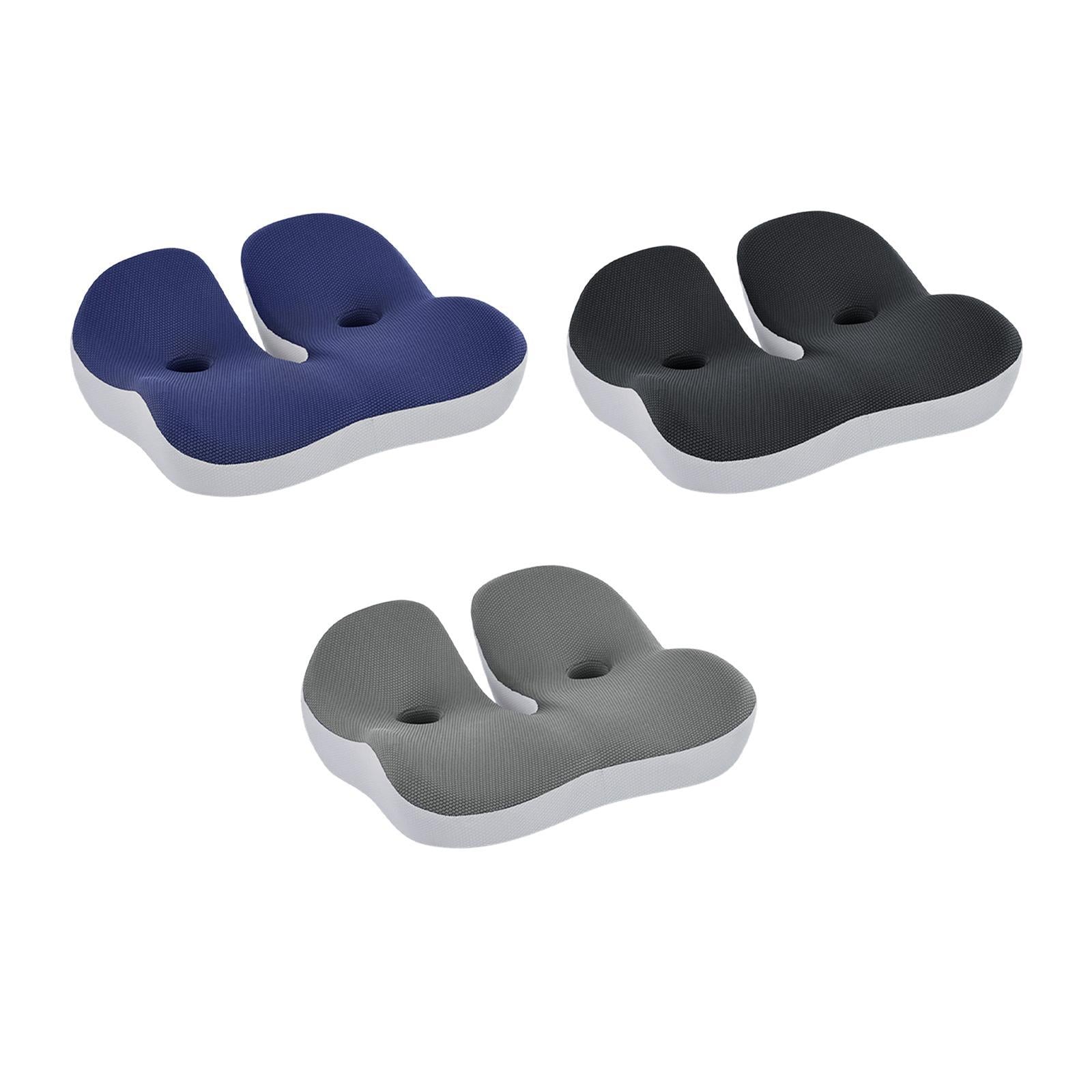 Donut Chair Cushion with Ventilation Hole Zipper Close Comfortable Chair Pad Blue