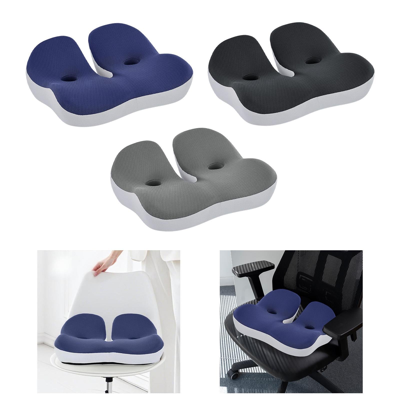 Donut Chair Cushion with Ventilation Hole Zipper Close Comfortable Chair Pad Blue
