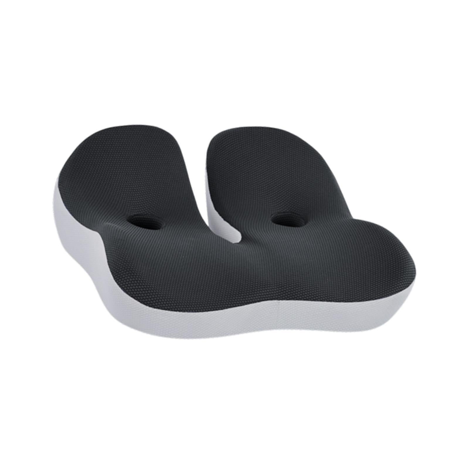 Donut Chair Cushion with Ventilation Hole Zipper Close Comfortable Chair Pad Black