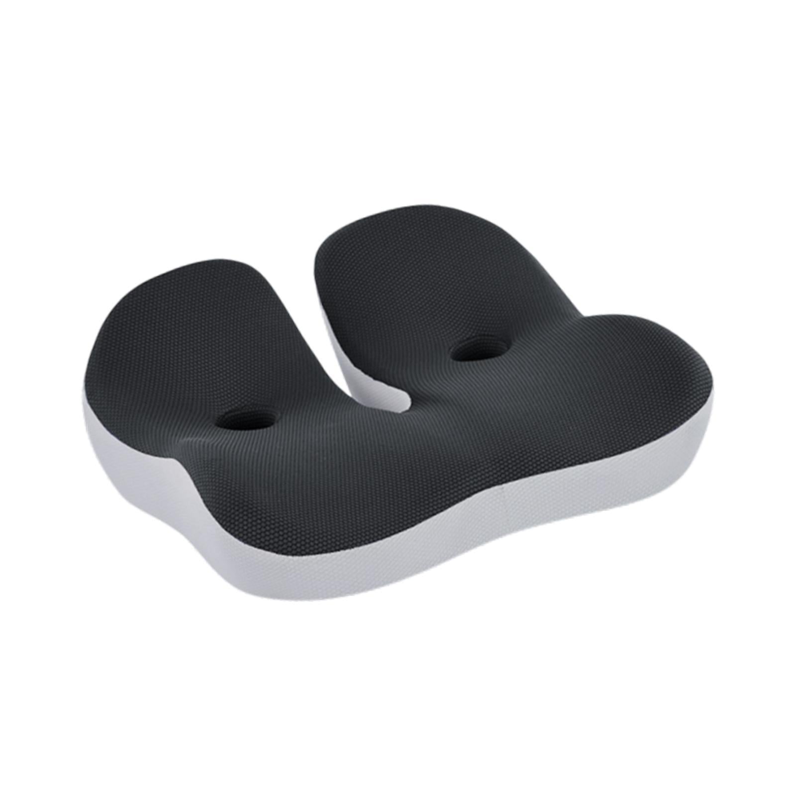 Donut Chair Cushion with Ventilation Hole Zipper Close Comfortable Chair Pad Black