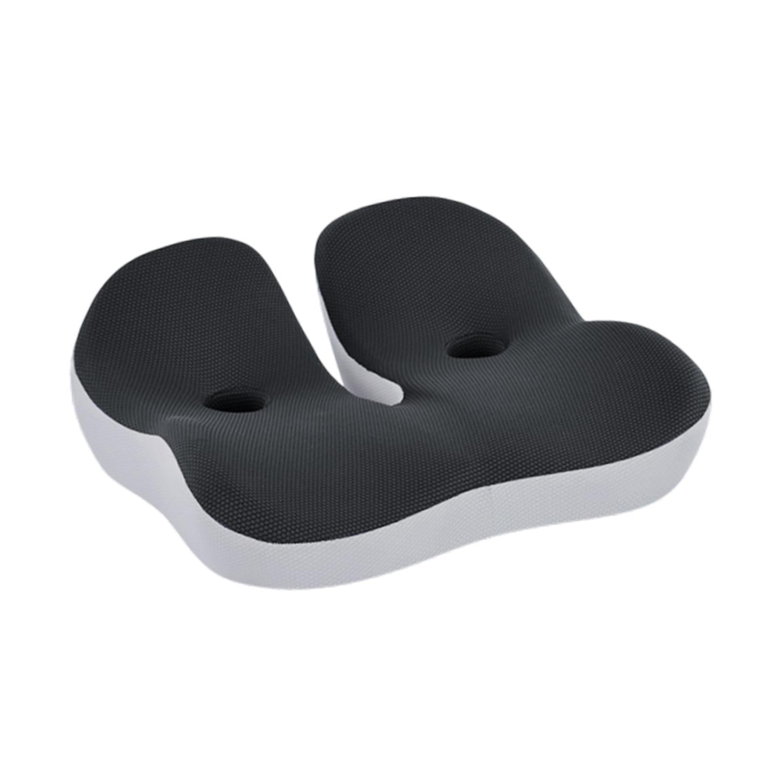 Donut Chair Cushion with Ventilation Hole Zipper Close Comfortable Chair Pad Black