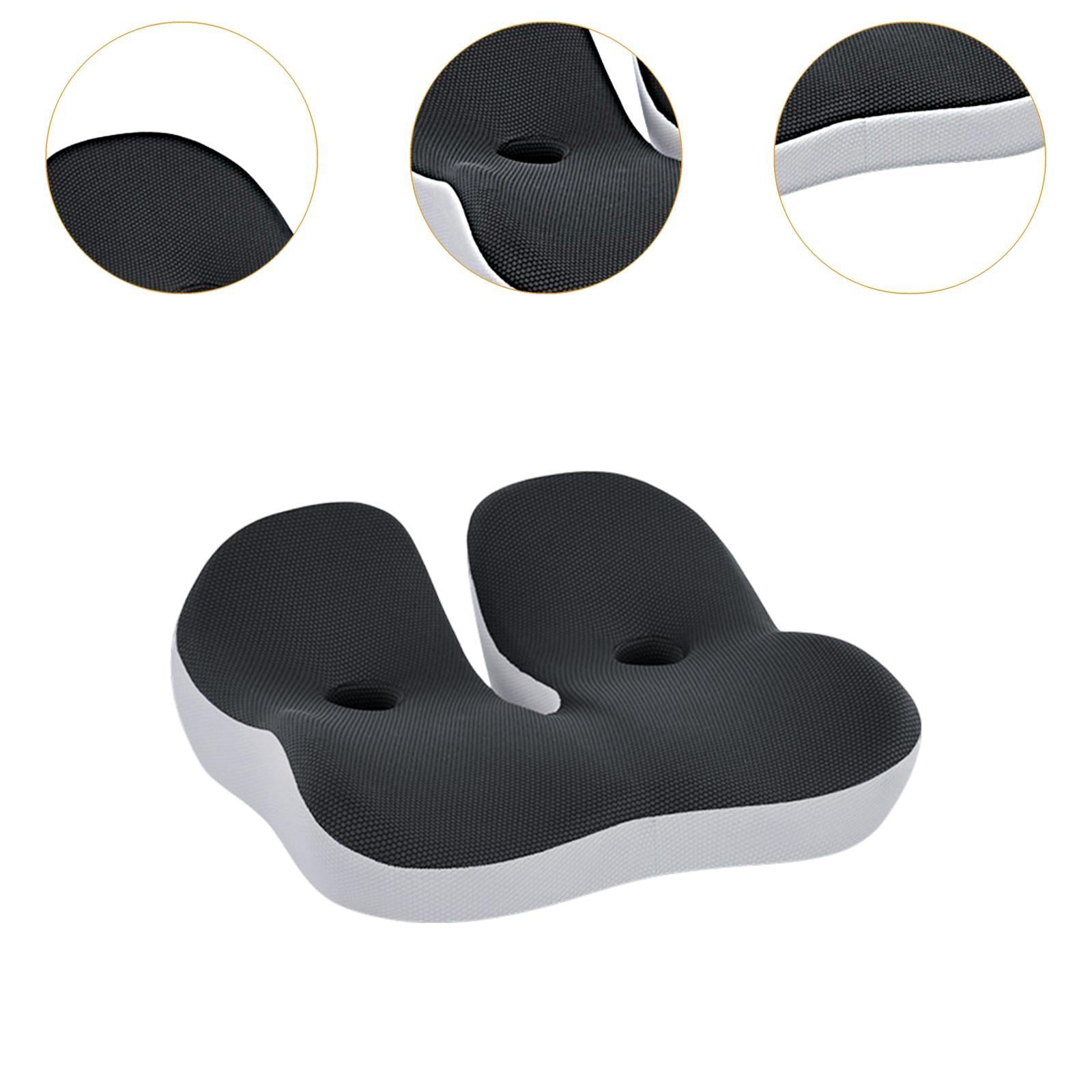 Donut Chair Cushion with Ventilation Hole Zipper Close Comfortable Chair Pad Black