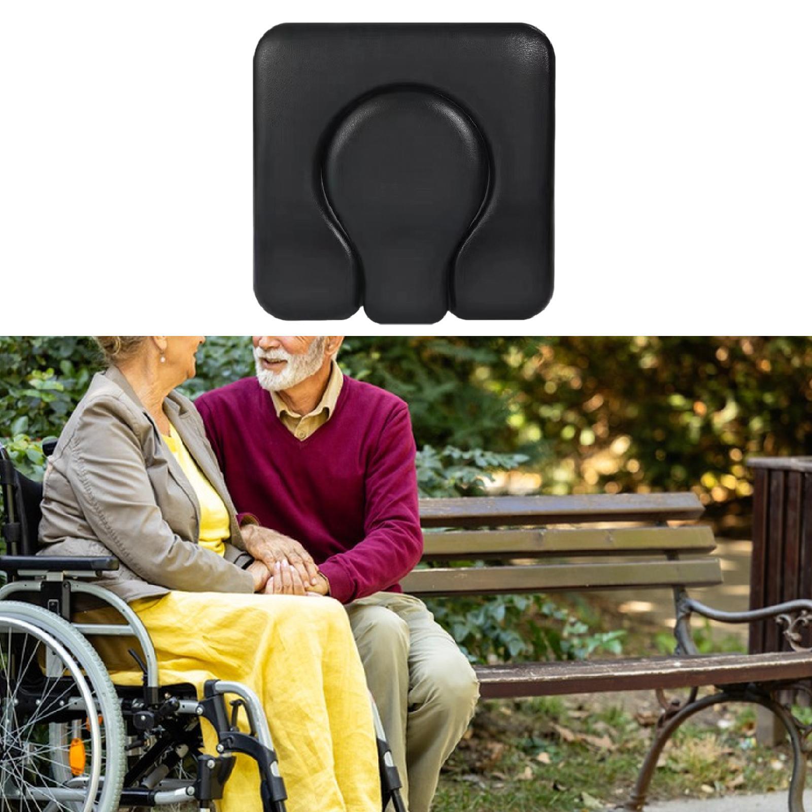 PU Commode Seat Cushion for Bedside Commode Chairs Black for Adults Disabled Gourd Hole Seat Pad