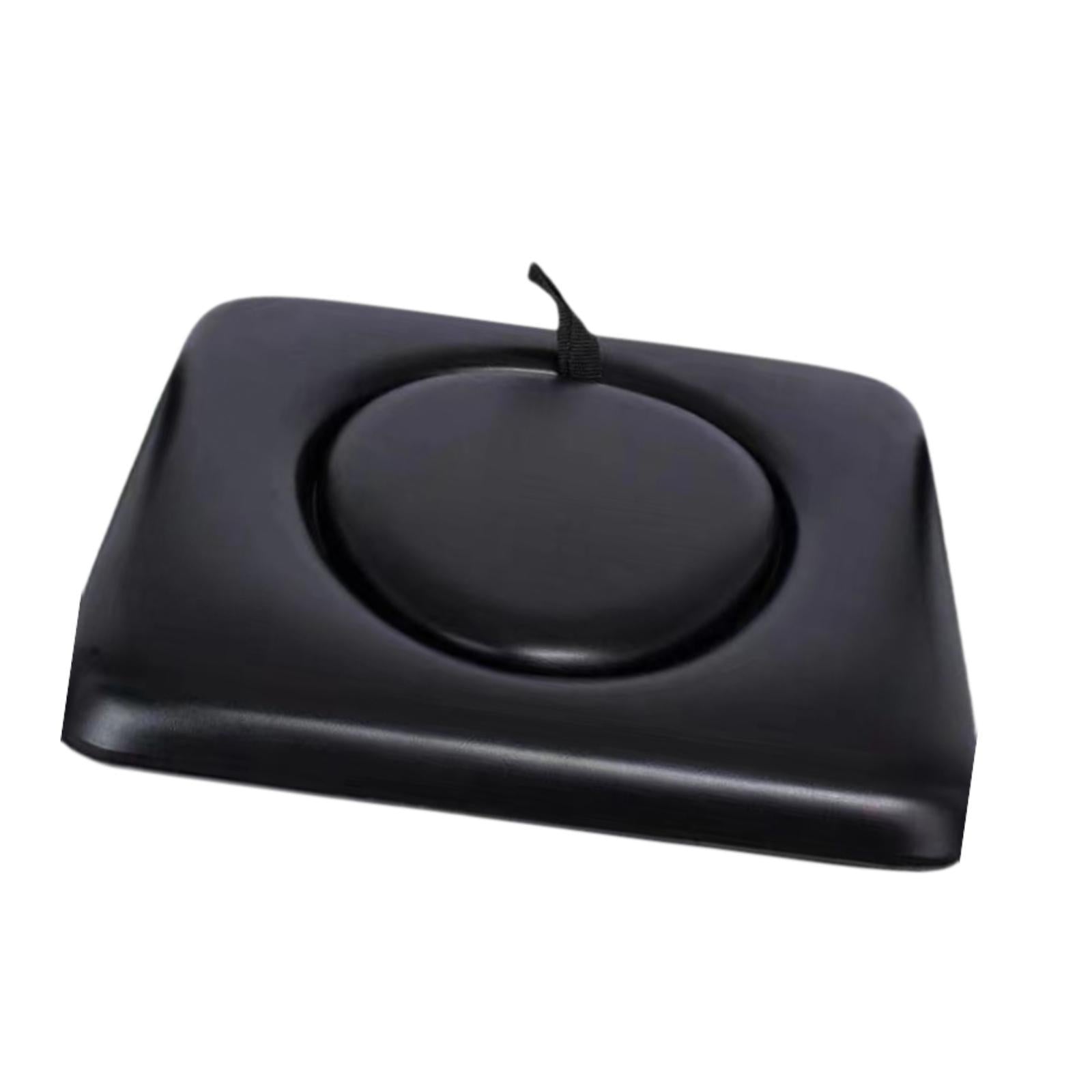 PU Commode Seat Cushion for Bedside Commode Chairs Black for Adults Disabled Round Hole Seat Pad