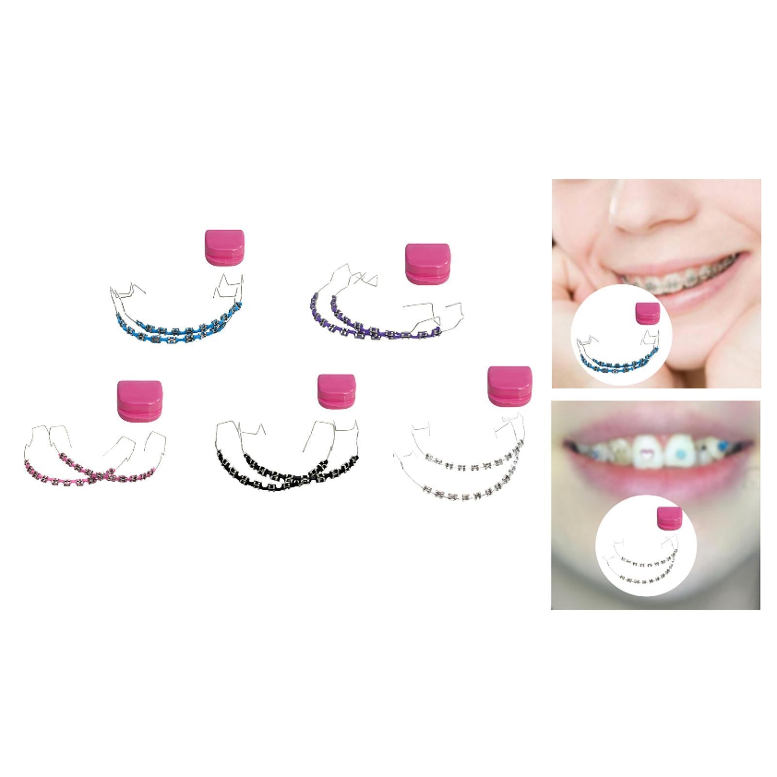 Temporary Tooth Decoration Comfortable Brace Chain Practice Props for Adults pink