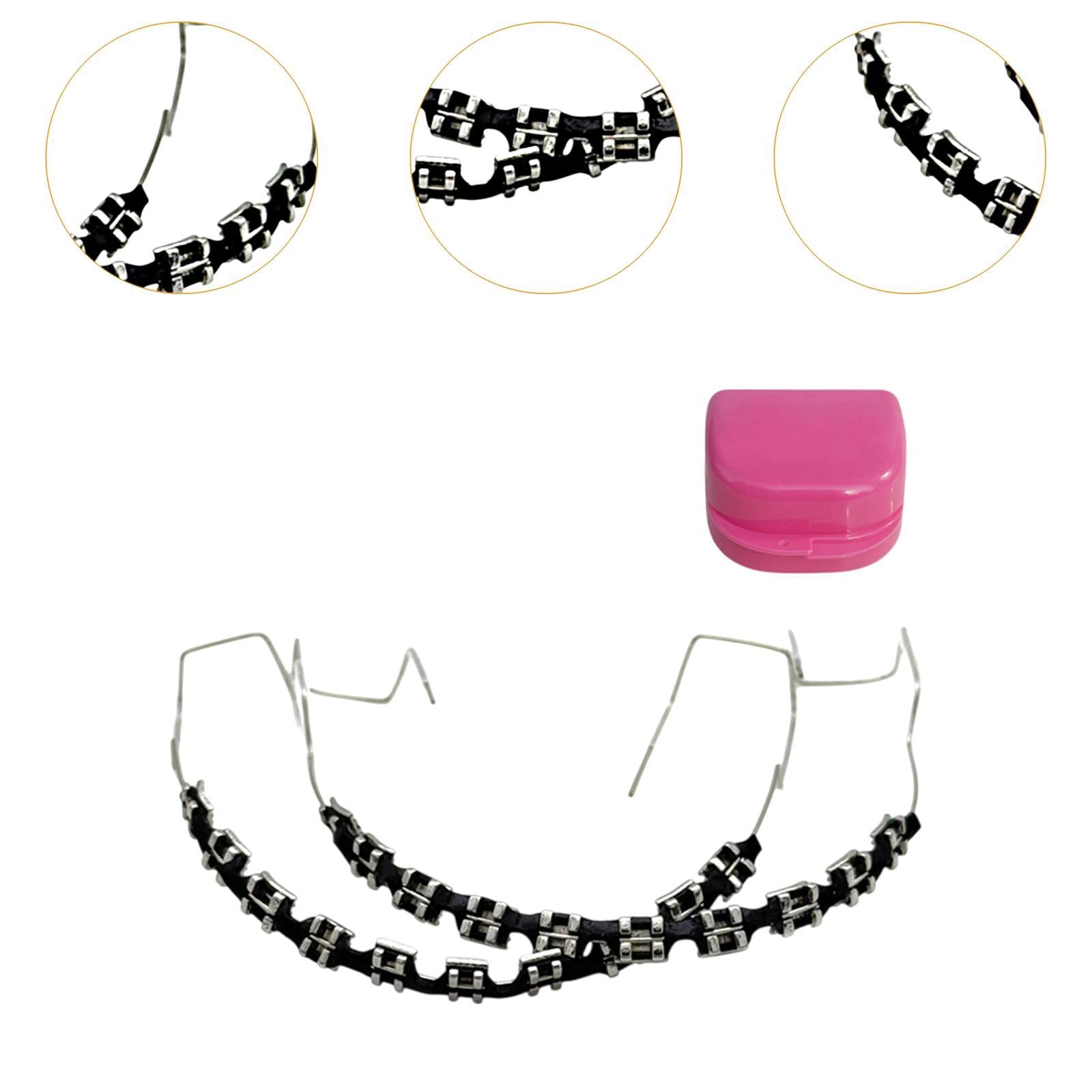 Temporary Tooth Decoration Comfortable Brace Chain Practice Props for Adults black