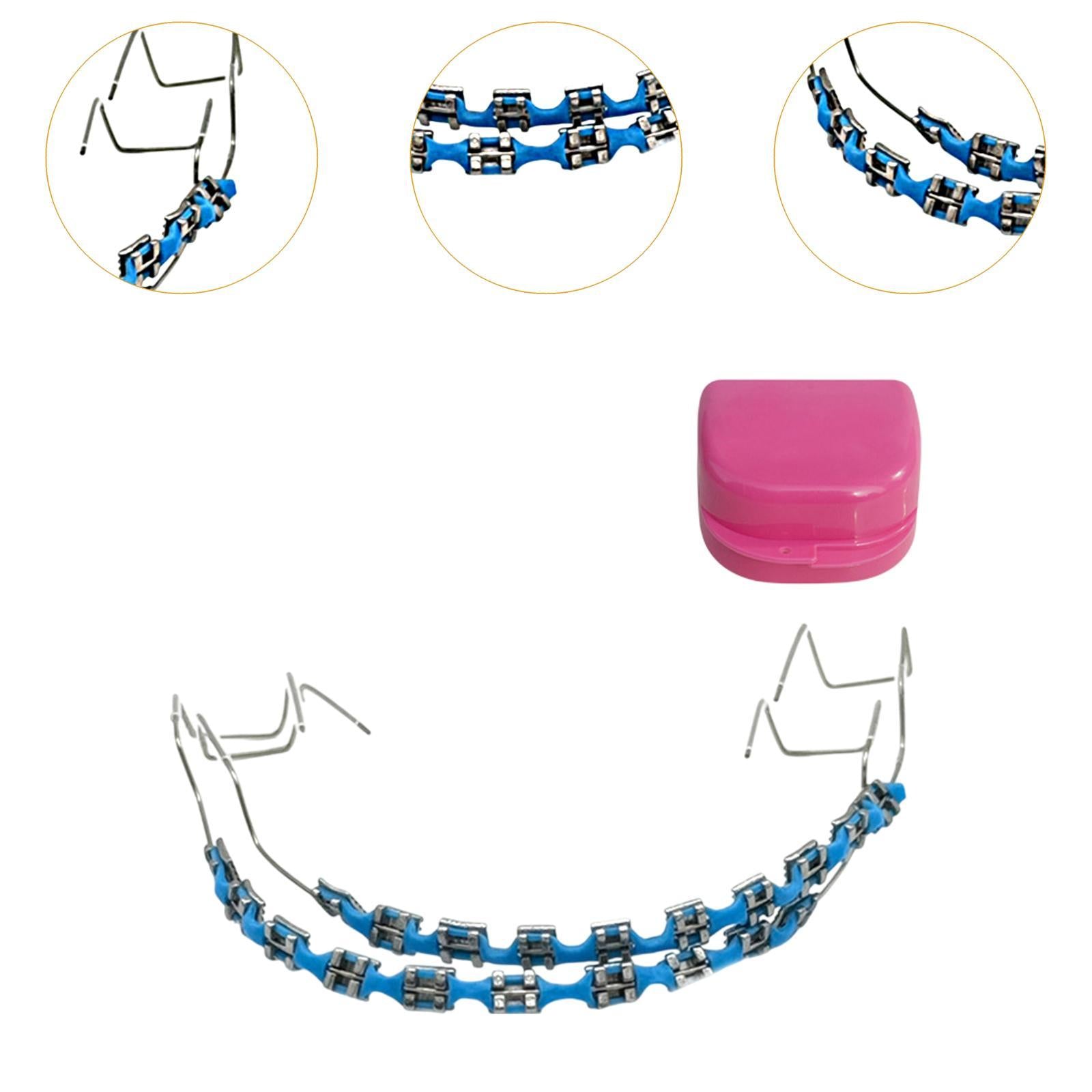 Temporary Tooth Decoration Comfortable Brace Chain Practice Props for Adults blue