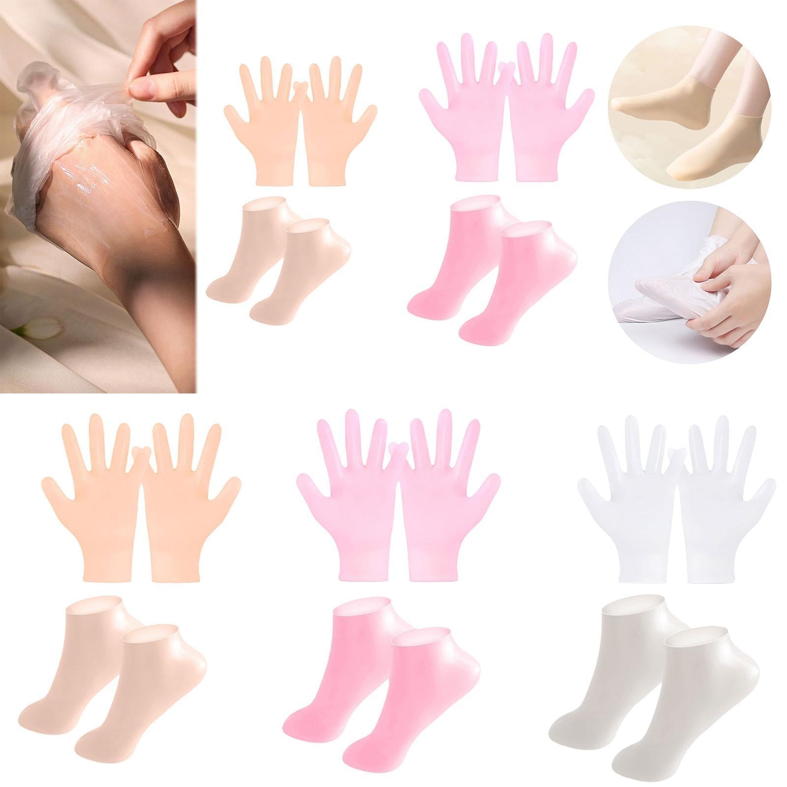 Silicone Gloves and Socks Spa for Women Lady for Beach Winter Daily Use Skin Color
