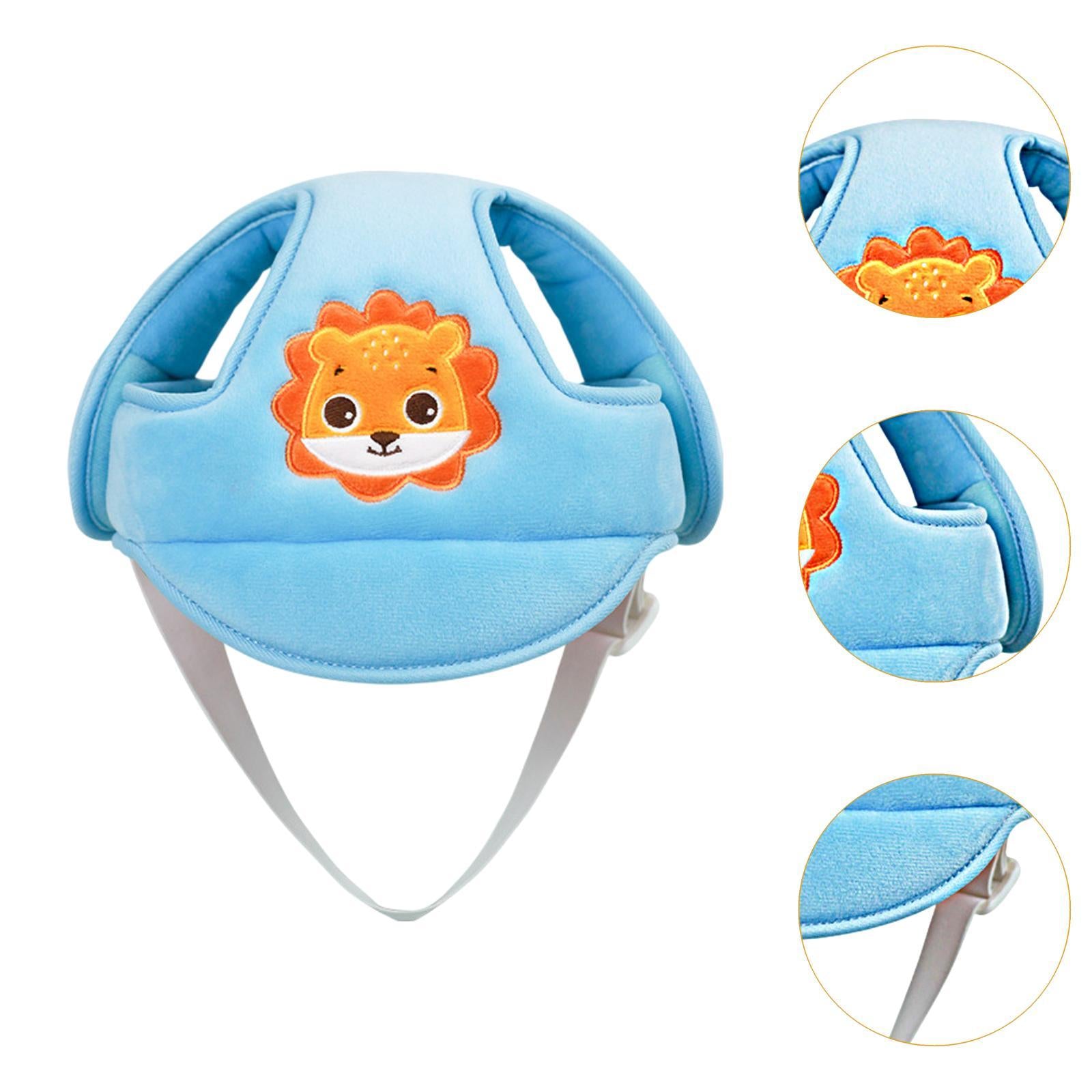 Cartoon Helmet Hat No Bumps Comfortable Head Guard for Infant Boys Girls Kids blue