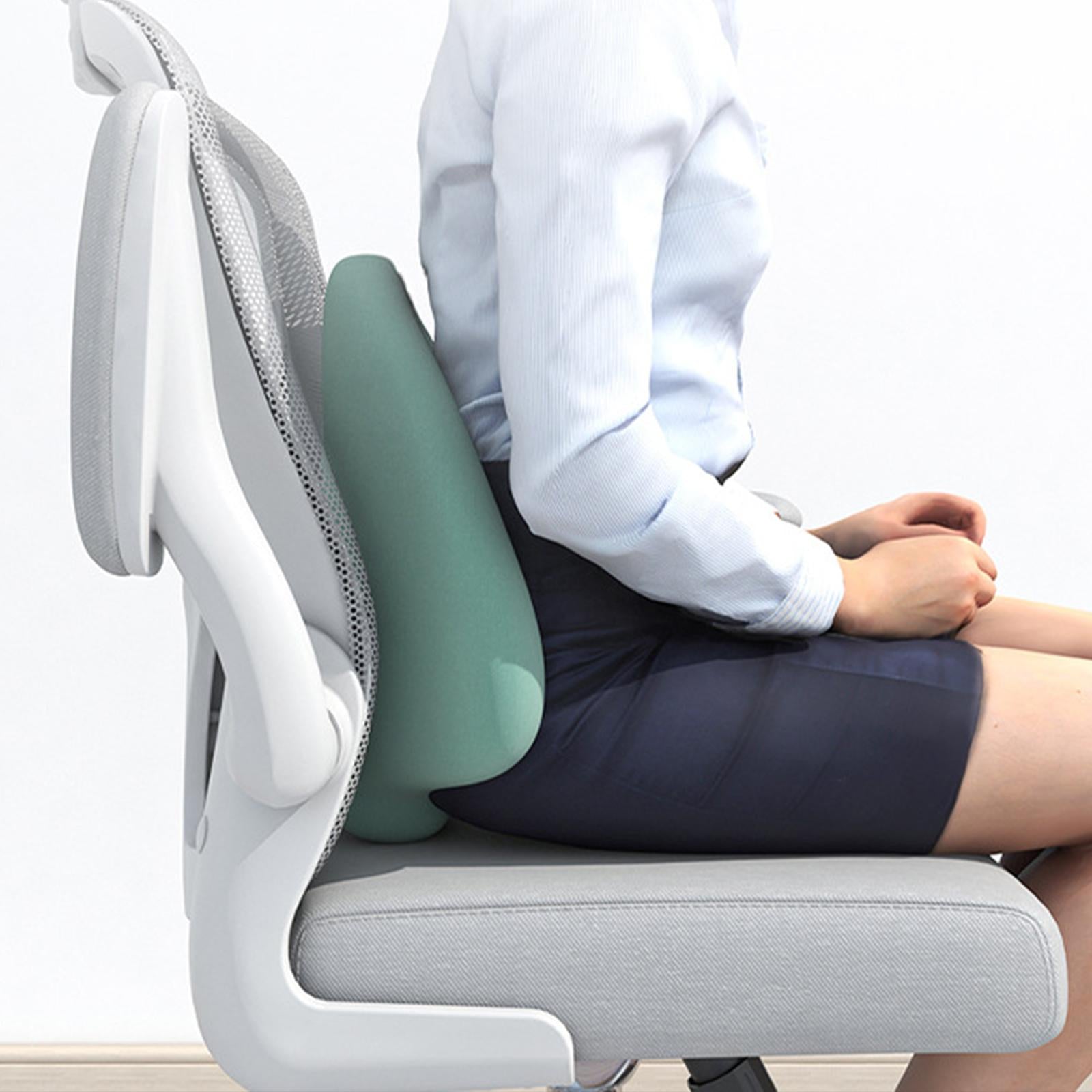 Lumbar Support Pillow Back Support Pillow for Plane Office Desk Chair Adults Light Gray