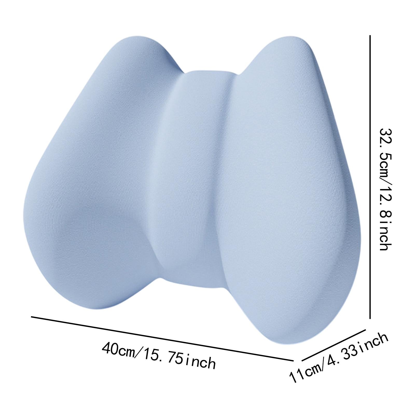 Back Pad Lumbar Support Pillows Cushion for Plane Car Seat Office Desk Chair Blue