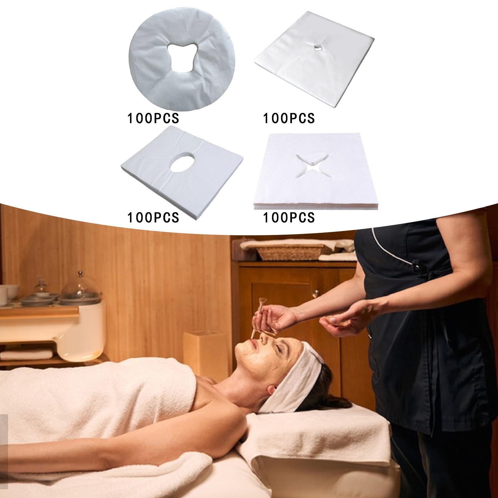 100Pcs Disposable Face Cradle Covers for SPA Rooms Massage Therapists Hotels Round 29.5x29.5cm