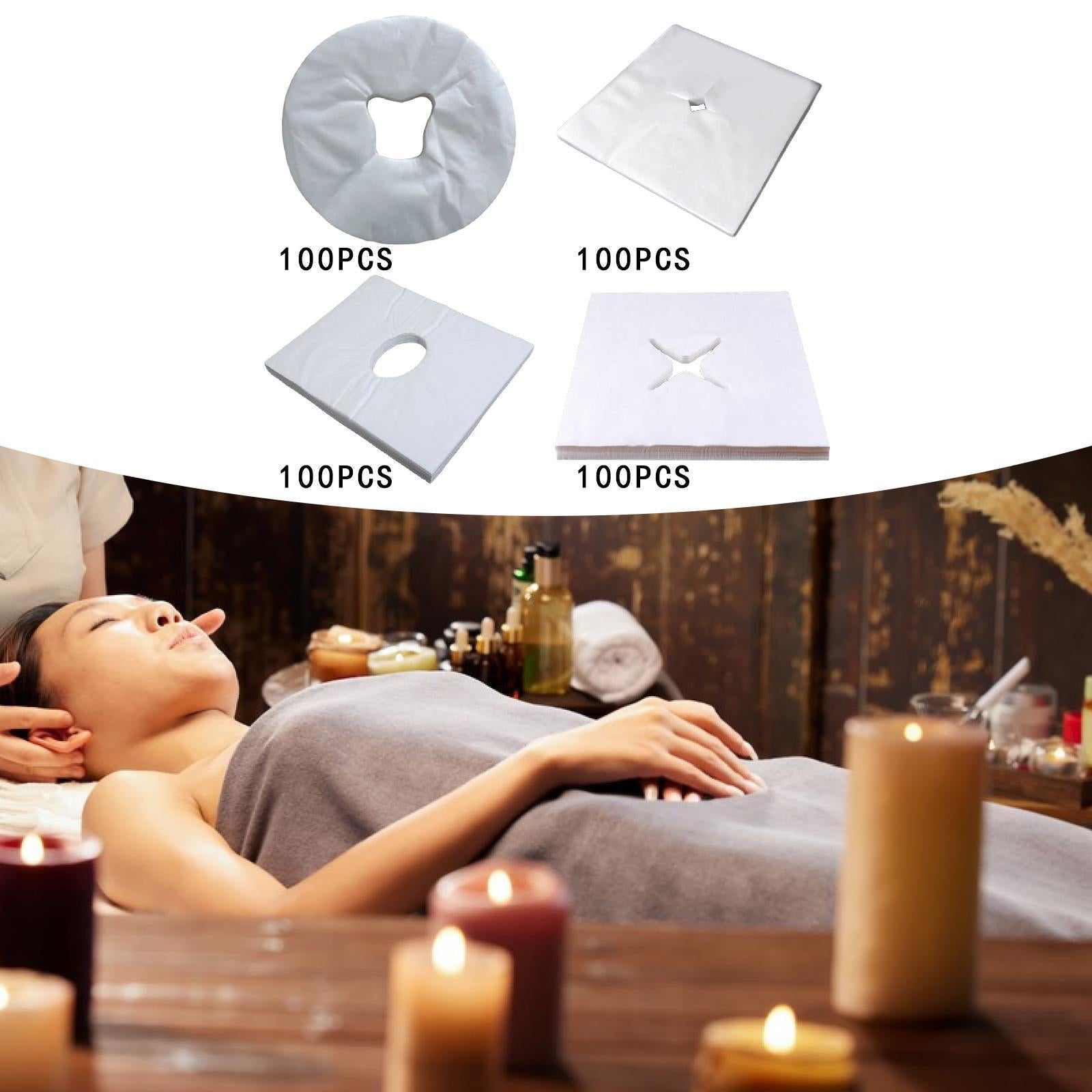100Pcs Disposable Face Cradle Covers for SPA Rooms Massage Therapists Hotels Round 29.5x29.5cm