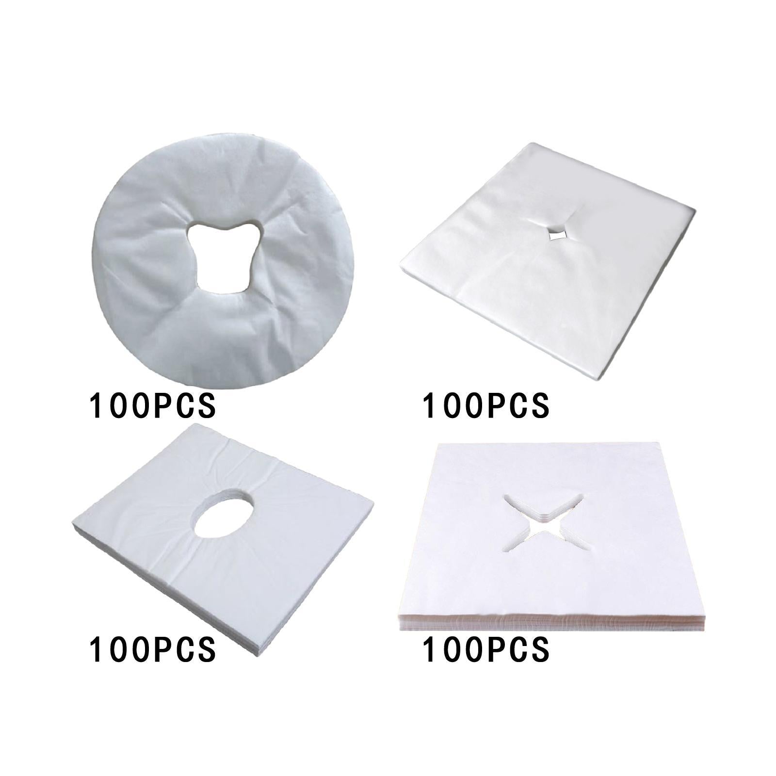 100Pcs Disposable Face Cradle Covers for SPA Rooms Massage Therapists Hotels Round 29.5x29.5cm