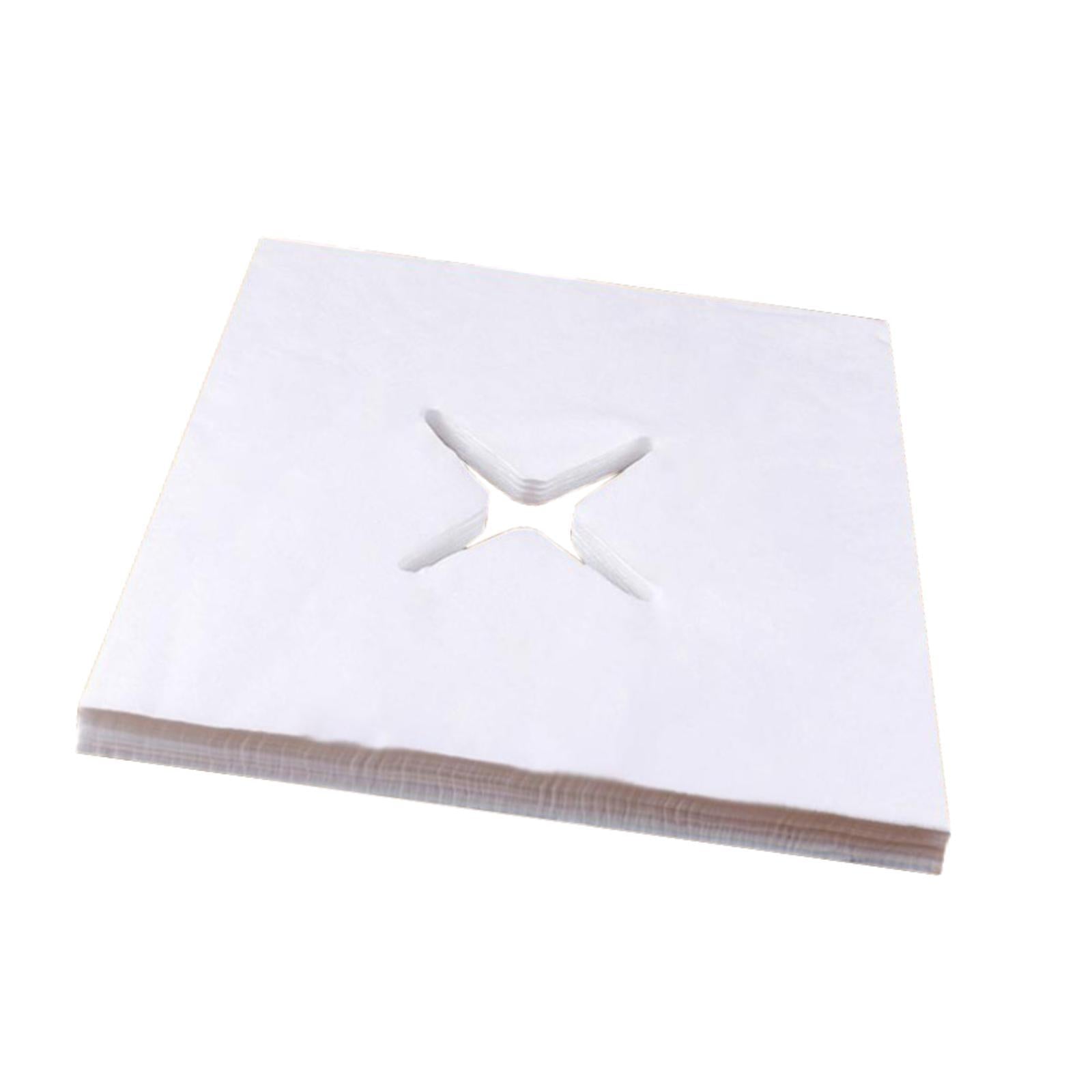 100Pcs Disposable Face Cradle Covers for SPA Rooms Massage Therapists Hotels X Hole 29.5x29.5cm
