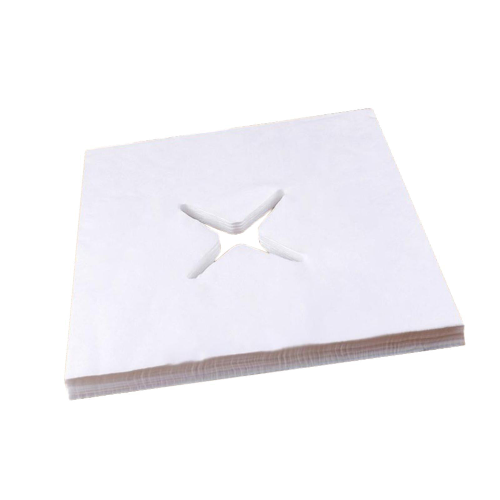 100Pcs Disposable Face Cradle Covers for SPA Rooms Massage Therapists Hotels X Hole 29.5x29.5cm
